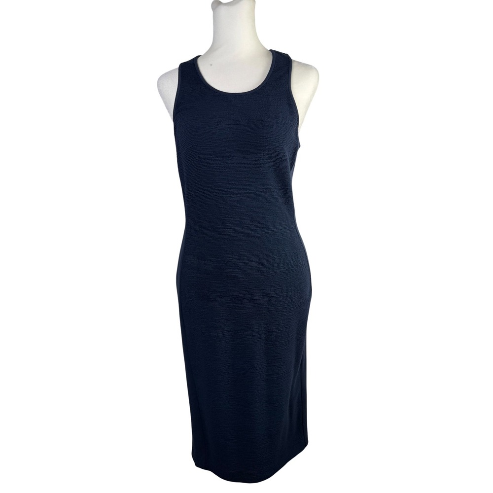 Diane Von Furstenberg Teyla Textured Blue Tank Sheath Midi Dress Size 4
